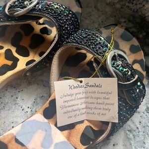 Leopard hand made sandals